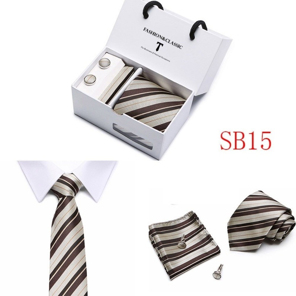 Luxury Woven Silk Jacquard Nec - Neck Tie Set Box 评论和价格