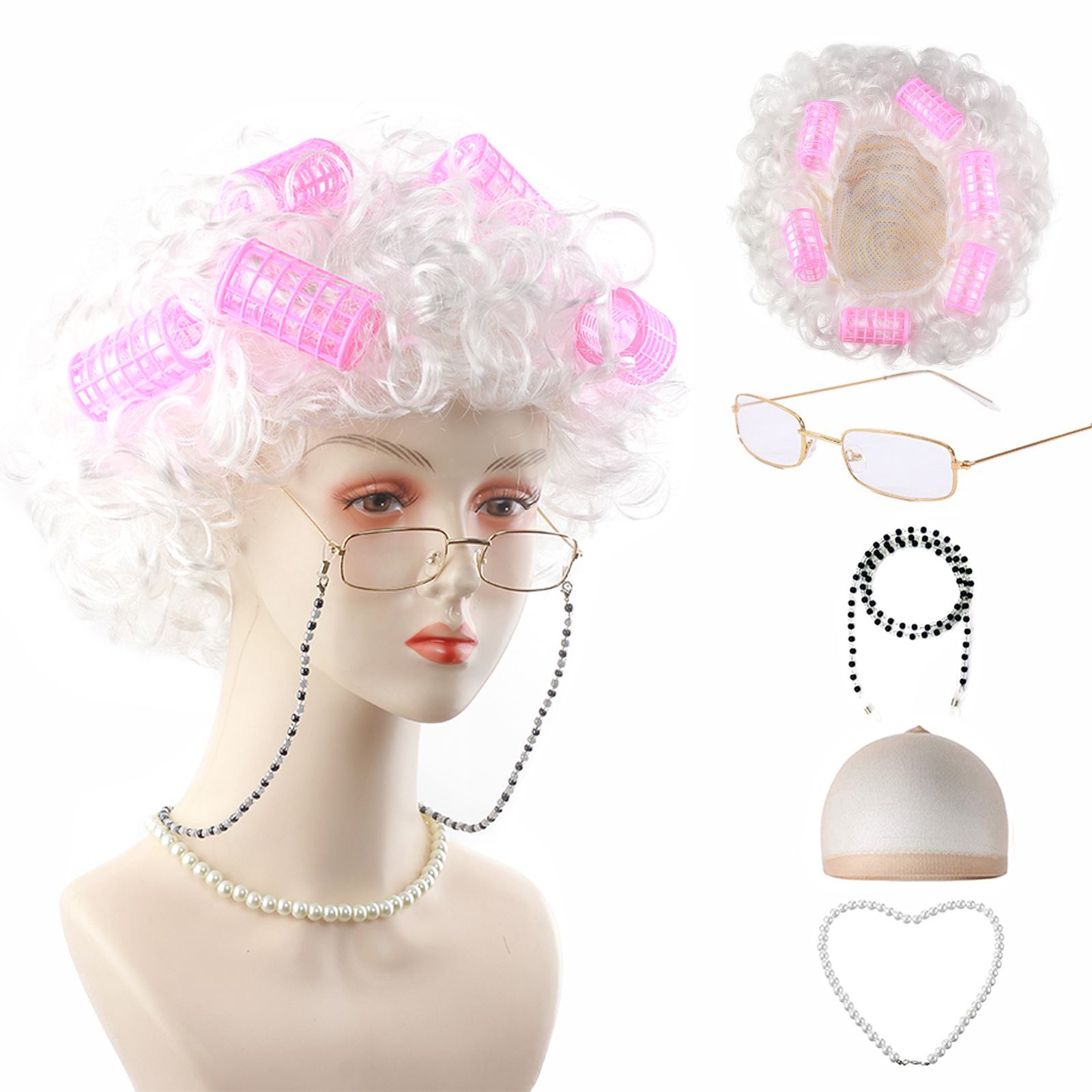 6 Pieces Old Lady Costume Set  - Men'S Accessories In The 1920S 评论和价格