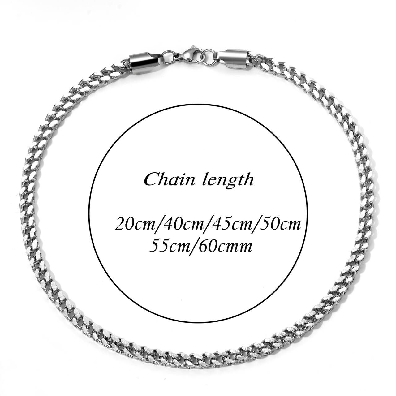 Stainless Steel Link Wheat Bra - Men Accessories Neck Chain 评论和价格