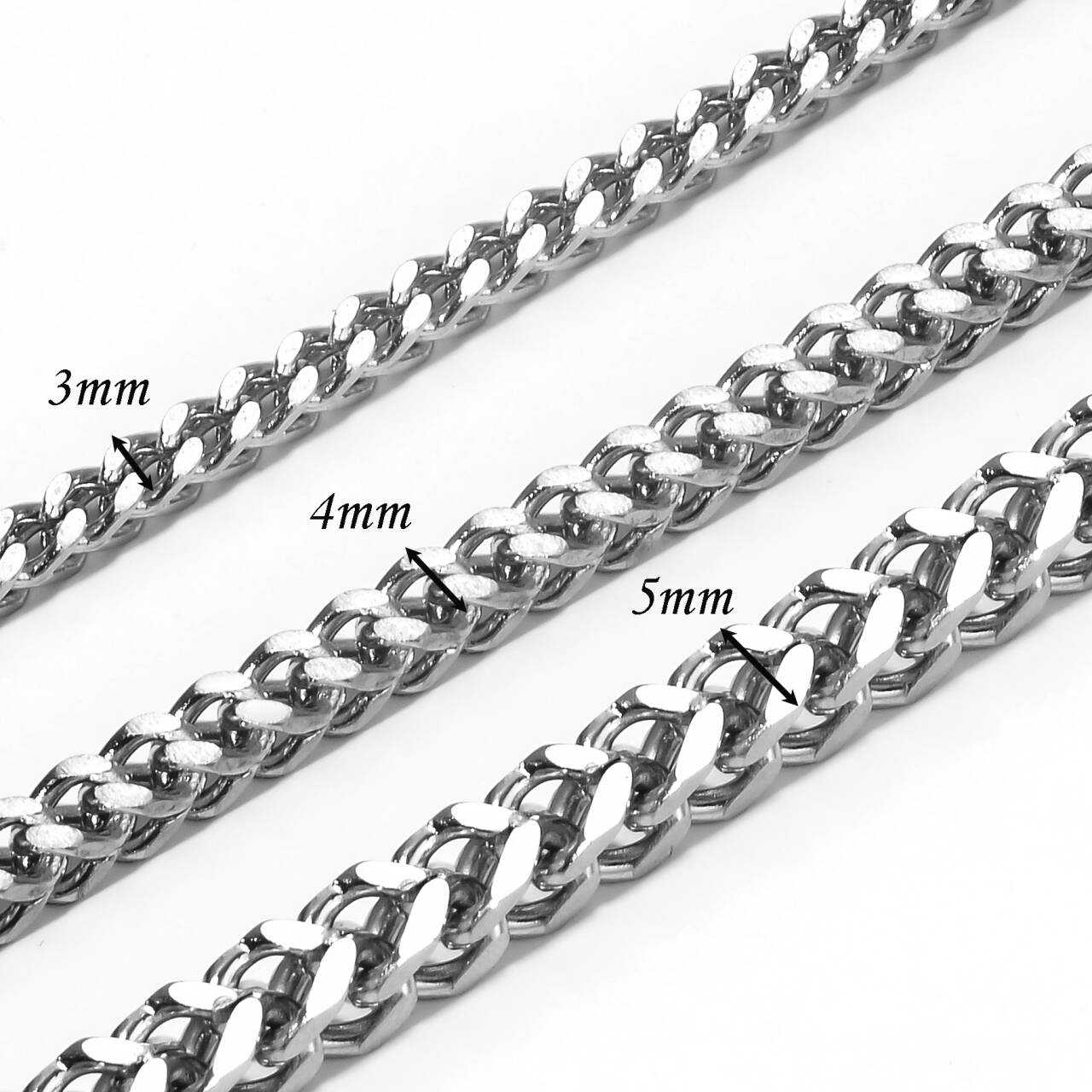 Stainless Steel Link Wheat Bra - Men Accessories Neck Chain 评论和价格