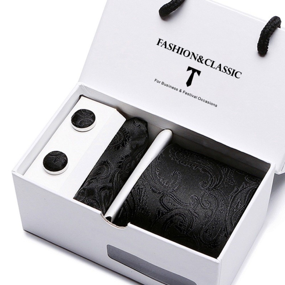 Luxury Woven Silk Jacquard Nec - Neck Tie Set Box 评论和价格