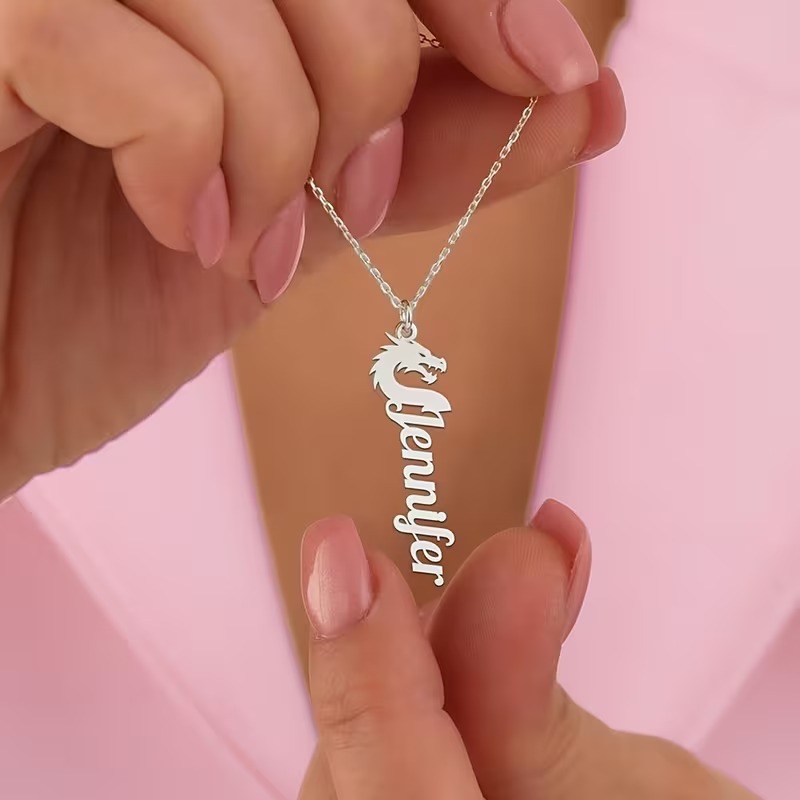 Custom Dragon Name Necklaces F - Men Accessories Neck Chain 评论和价格