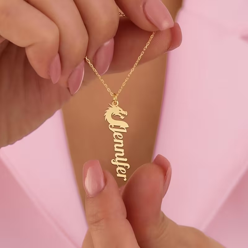 Custom Dragon Name Necklaces F - Men Accessories Neck Chain 评论和价格